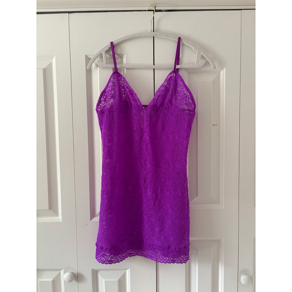 Victoria’s Secret Purple Lace Chemise Nightgown Sleep Dress XL NWT Adjustable - Picture 2 of 6